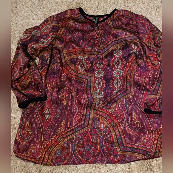 Lauren Ralph Lauren Multicolor Paisley Blouse - Picture 1 of 7